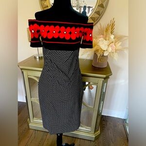 Frank Lyman Design Strapless Dress in Red and Black